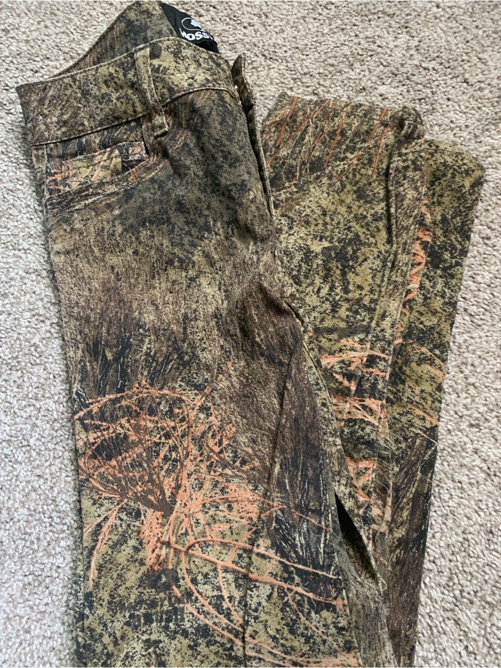 Mossy Oak Kids Camo Pants Size 10 in Brown, Green & Orange Accent